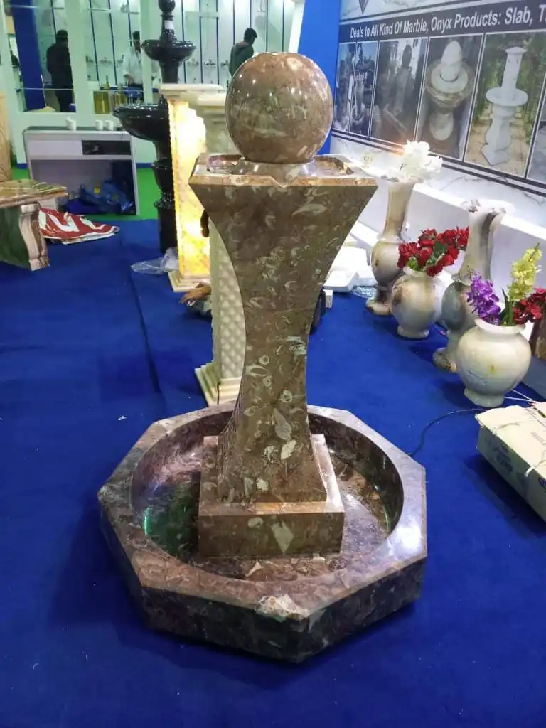 red marble fountain