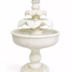 Afghan White Onyx Lotus Fountain handcrafted by Pakistan Marble & Onyx for luxury gardens, villas, hotels, courtyards, landscape projects, and premium outdoor water features.