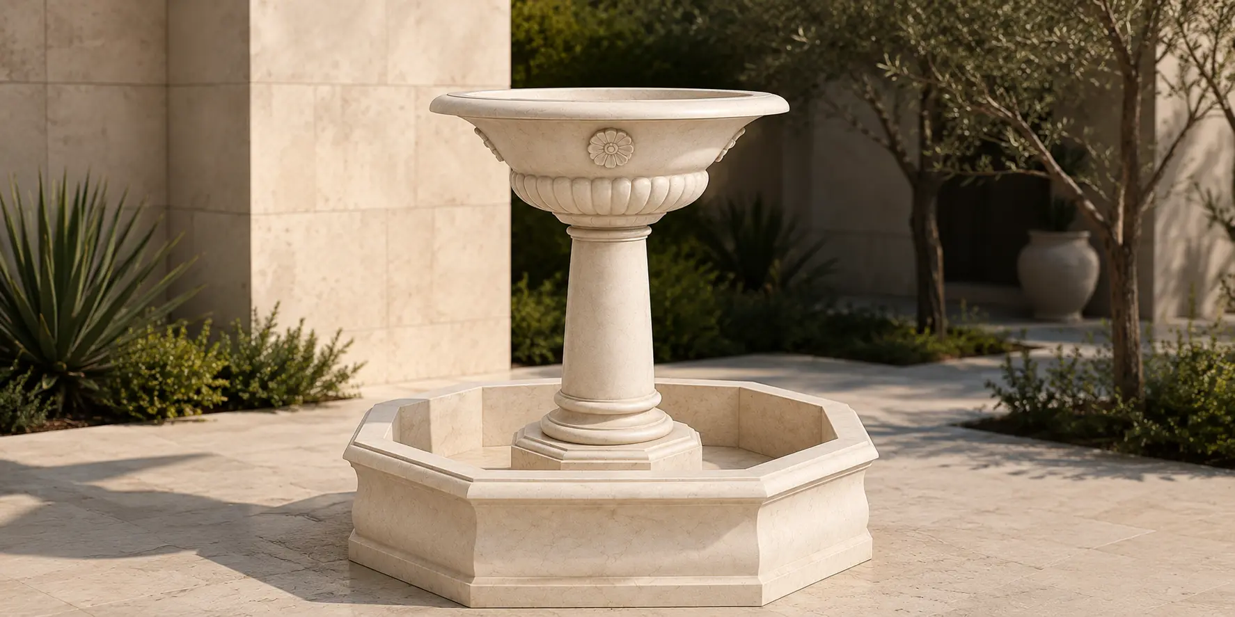 Cream Marble Fountain