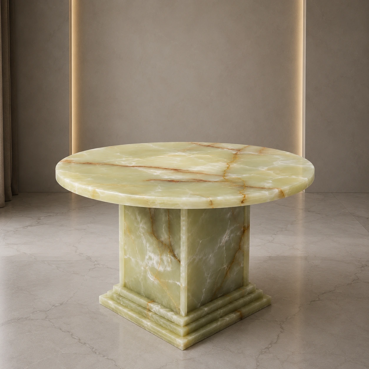 Marble and onyx tables