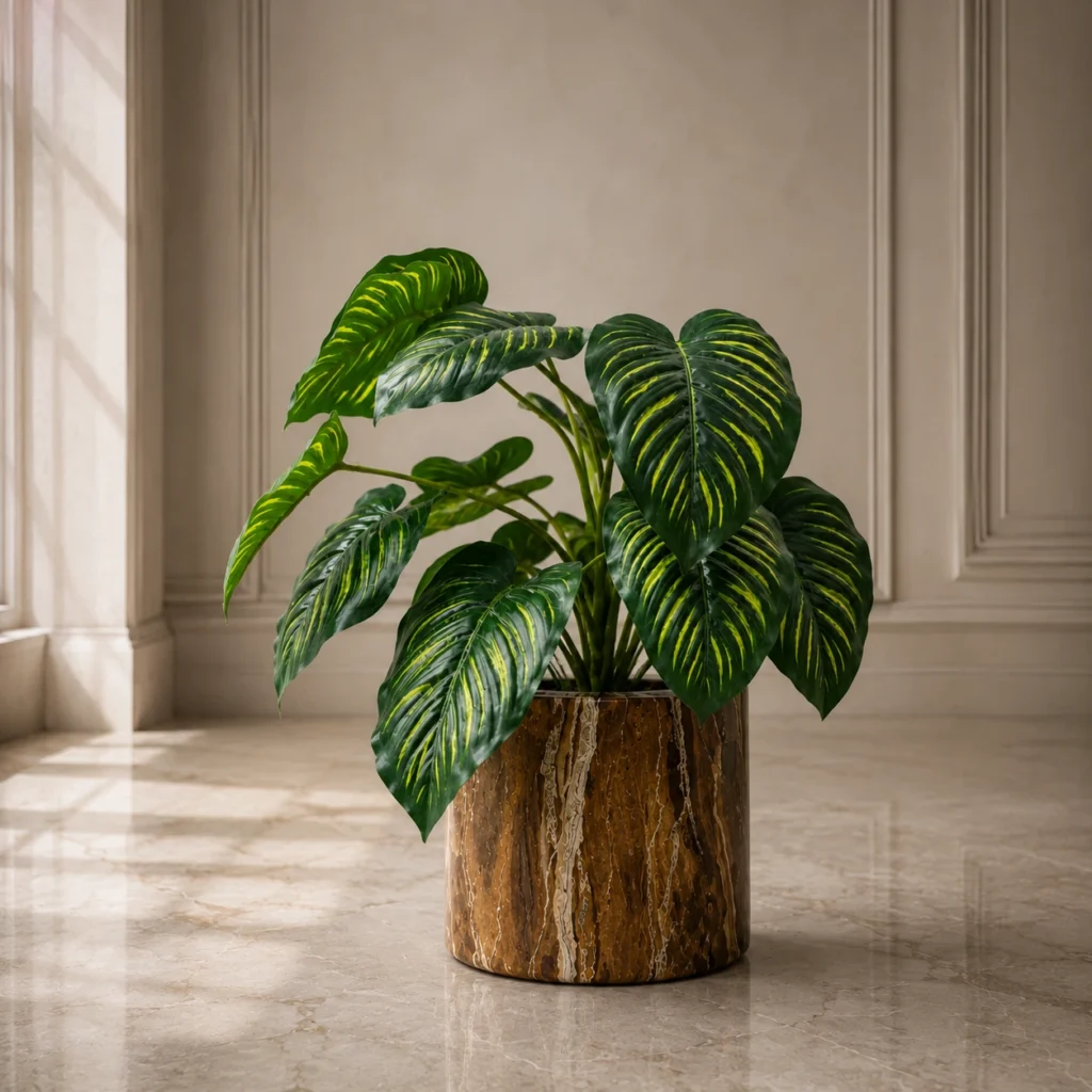 red marble planters