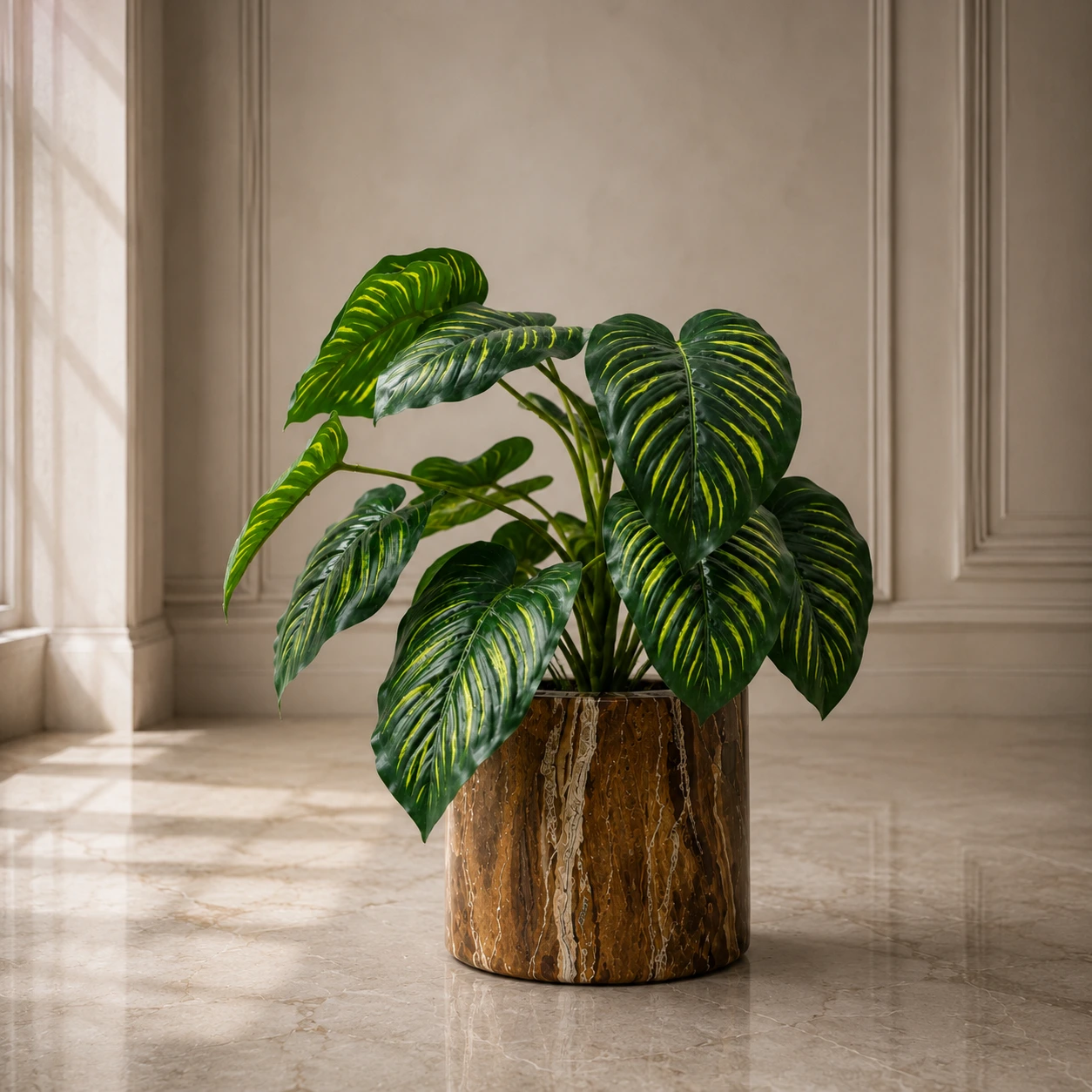Marble and onyx planters