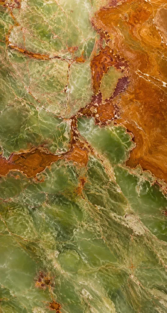 Multi Green Onyx marble slabs with unique natural veining, exported to architects and fabricators by Pakistan Marble & Onyx.