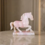 Pink onyx horse decoration piece