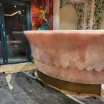 Afghan Pink Onyx Bar Table by Pakistan marble and onyx