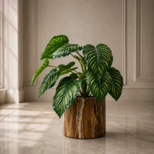 Luxury handcrafted Red Marble Planter made from premium natural marble with polished finish for indoor and outdoor decoration by Pakistan Marble & Onyx.