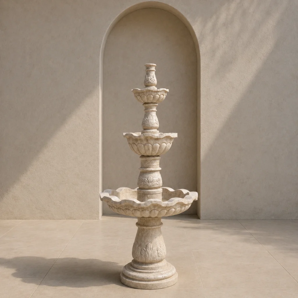 Travertine Marble fountain at Pakistan Marble and Onyx But Now