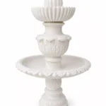 Handcrafted White Marble Bloom Fountain by Pakistan Marble & Onyx featuring elegant floral-inspired carving for luxury homes, hotels, villas, gardens, courtyards, landscape architecture, resorts, and premium decorative water features.
