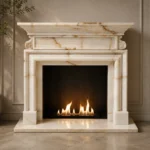 Afghan White Onyx Fire Place