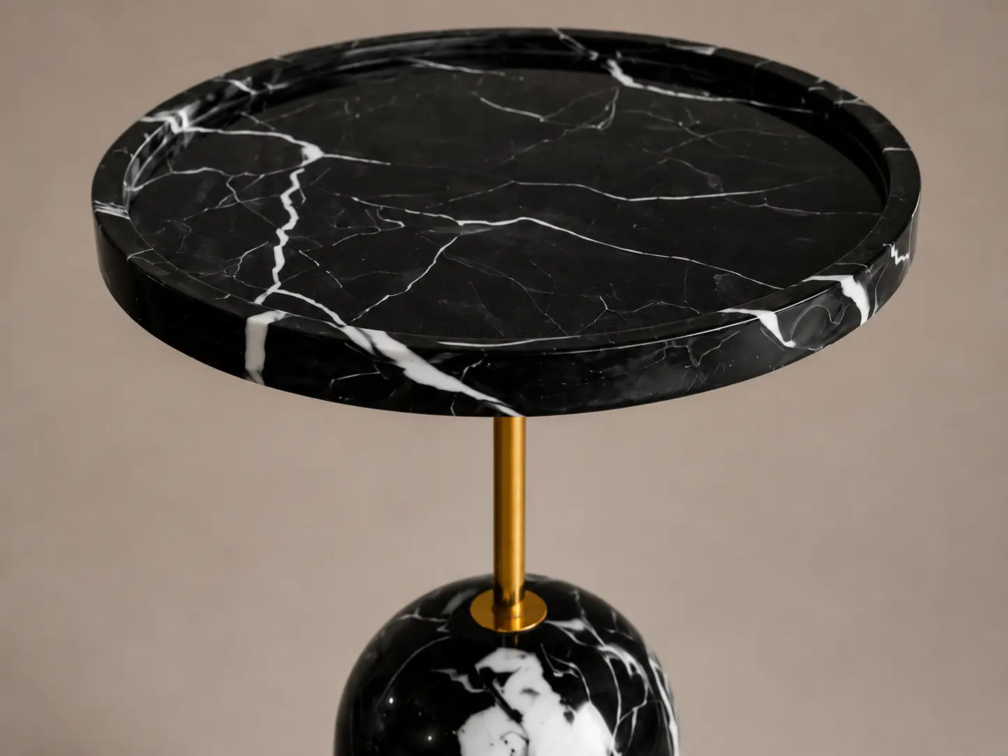 Black Marble Side Table and Coffee Table modern design
