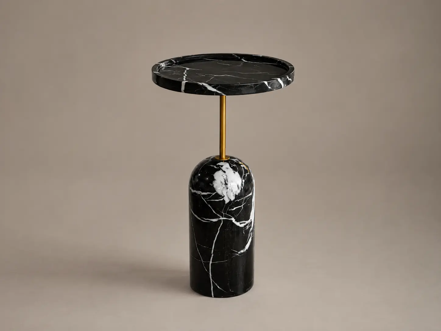 Black Marble Side Table and Coffee Table
