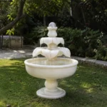 White Onyx Fountain in lawn by pakistan marble & Onyx