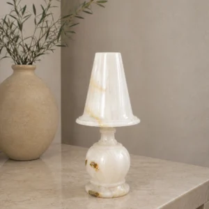 White onyx lamp by pakistan marble and onyx