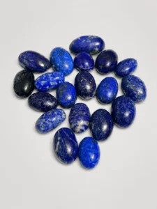 lapis lazuli stone beads with unique blue tones and mineral patterns