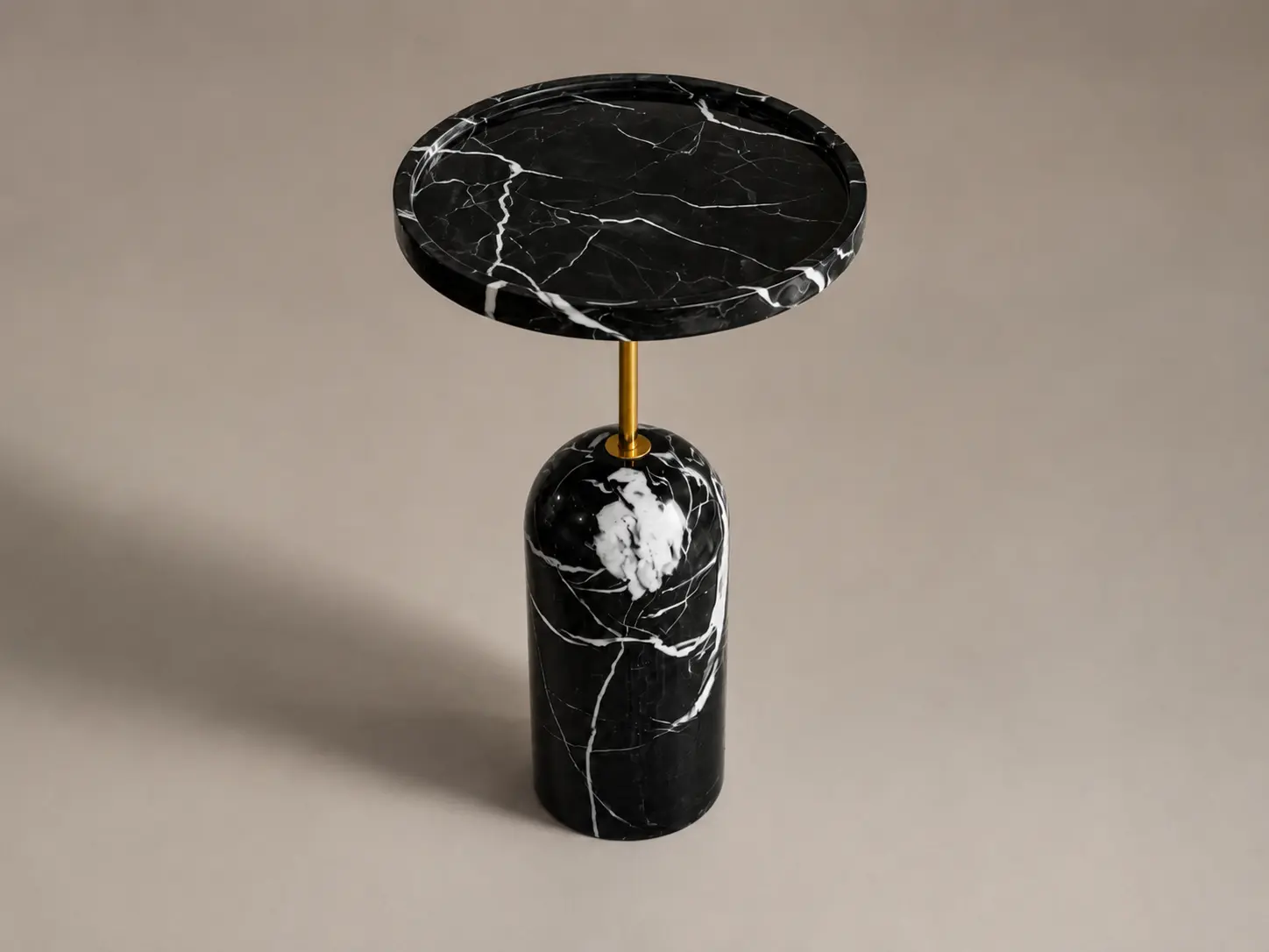 luxurious Black Marble Side Table and Coffee Table