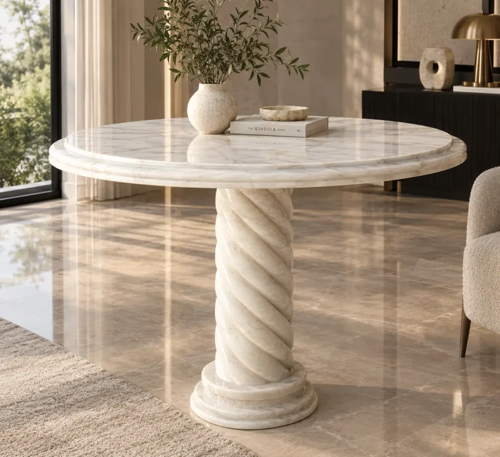 Ziarat White Marble Table